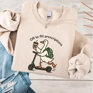 Pharmacy Tech T-Shirt, Sweatshirt - Funny Pharmacist Goose Medical Gift For Healthcare Workers Off To Fill Prescriptions