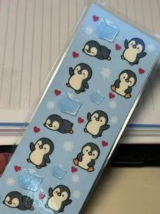 Cute Penguin Heart Bookmark