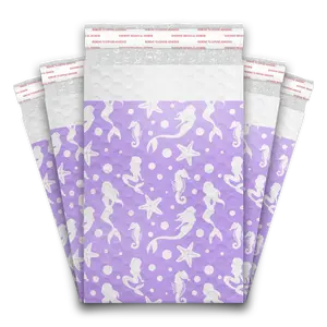6x9 Purple Mermaids Self Seal Poly Bubble Custom Padded Bags Poly Mailers – Shipping Bags for Small Business