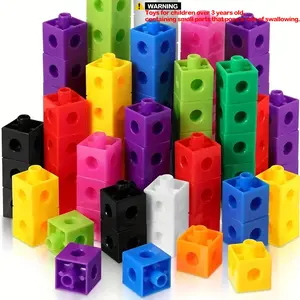 50/100pcs Interlocking Cubes Building Blocks, Creative Building Blocks, Stacking Blocks, DIY Snap Puzzle, Preschool Early Education Toy, Creativity, Logic Thinking Fine Motor Training, Playtime, Classroom Rewards