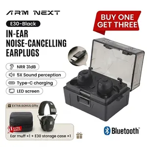 (Buy 1, Get 1 Free) ARM NEXT FieldOps Tactical Earbuds E30 Hearing Protection with Bluetooth, 31dB Noise Reduction for Shooting Wireless Tactical Earbuds with Sound Pickup, Bluetooth 5.4, 50H Playtime, LED Display, for Hunting & Work summerwins