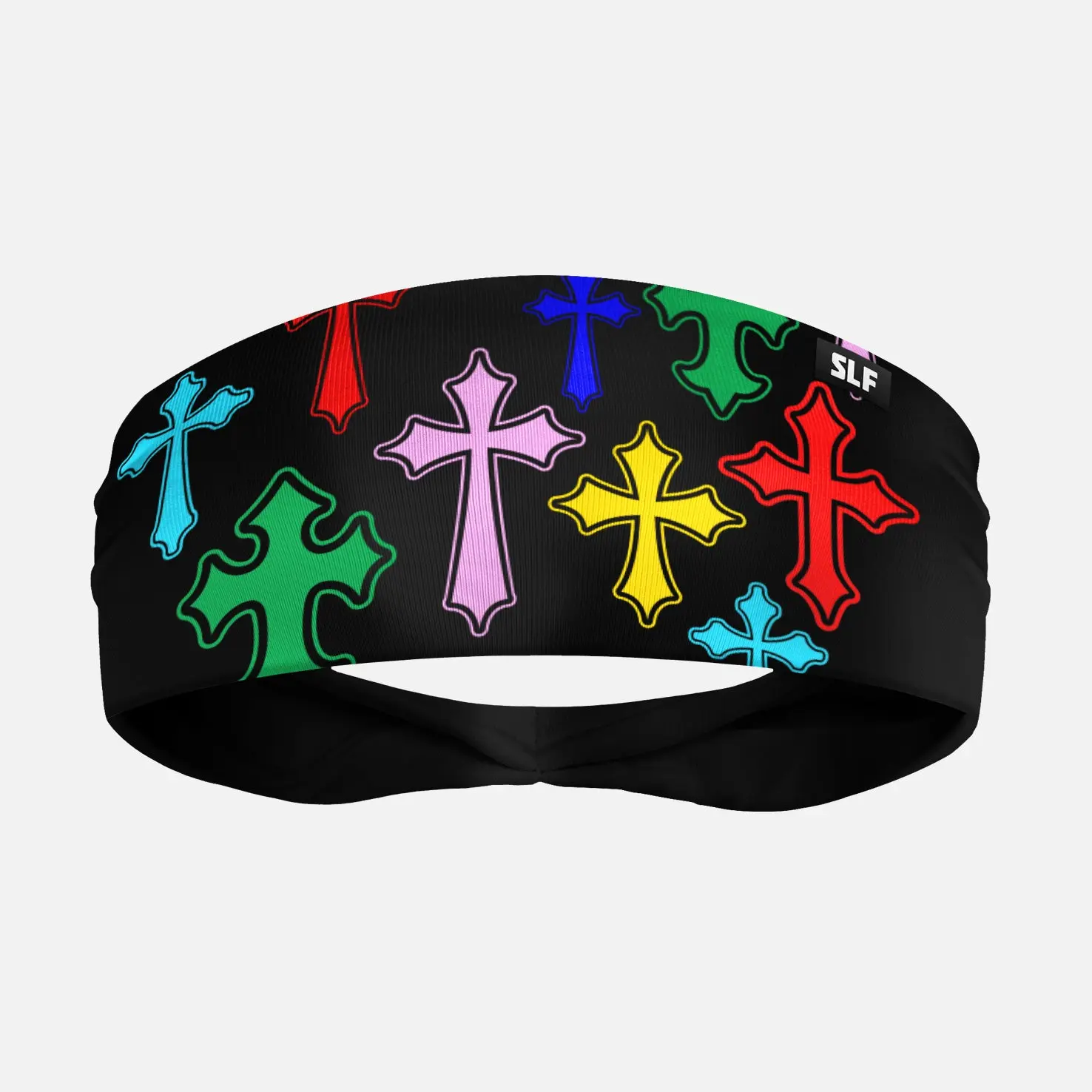 SLEEFS Crosses Chroma Headband - Sweat Resistant & Comfortable for All Seasons - 80% Polyester 20% Spandex - Ideal for Sports & Training