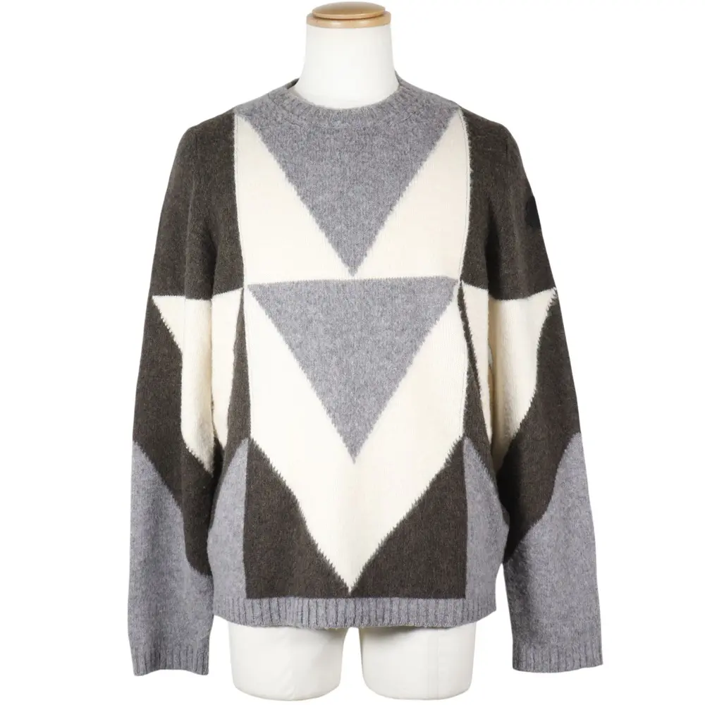 Pre-owned MONCLER Wool Small Leather Goods AGLIONE TRICOT GIROCOLLO Sweater