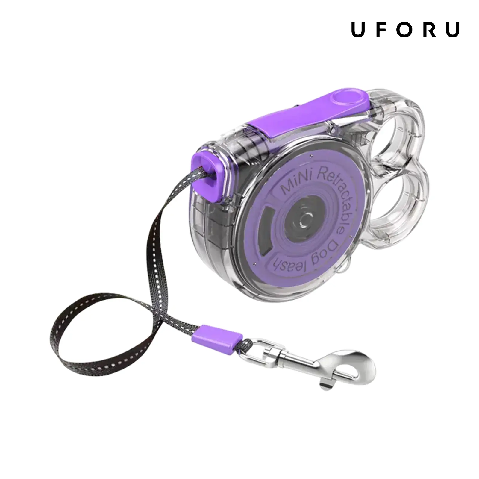 UFORUMini Transparent Retractable Dog Leash - Useful, Compact Pet Lead with Secure Metal Clip, Pocket-Size Walking Accessory for Small Dogs & Cats, Flexible Movement for Walk/Travel, Ideal Gift