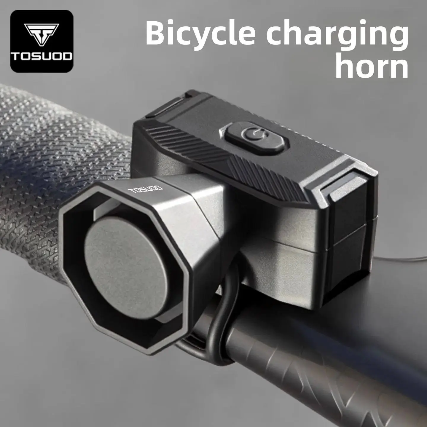 TOSUOD Electric Bike Horn & Bicycle Bell - Loud Alarm, 5 Adjustable Sounds, Mini Sized USB Recharge Waterproof Accessory for MTB/Road Bike, Lightweight 1-Button Safety Device for Daily Riding