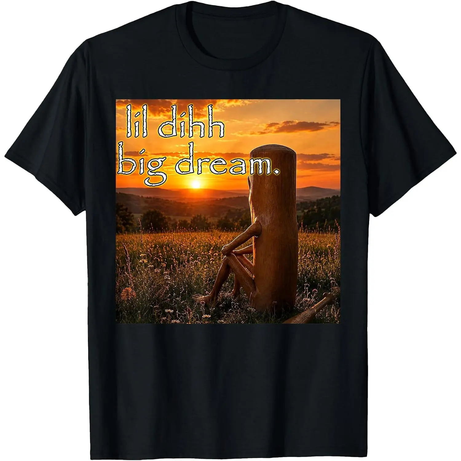 Lil Dih Big Dreams Tung Tung Sahur Brainrot Meme T-Shirt