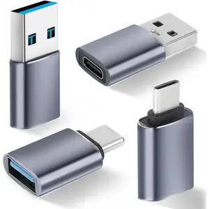 4 Pack-USB to USB C Adapter-3.0 OTG Converter,USB-A to USB-C&USB-C to USB-A OTG Adapter,Thunderbolt 5.0 Gbps SuperSpeed Data Transfer & Fast Charging Compatible with iPhone 15 14 13 Pro