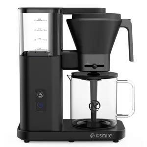 Kismile Pour Over Coffee Maker, 8 Cup Coffee Machine with 3s Instant Heat 197-205℉,Deep Cold Brew & Keep Warm 40 Min,Brew Smooth, Barista-Quality Coffee without Bitterness,BPA-Free PFAS-Free
