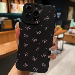 Bowknot Pattern Phone Case, Anti-fall Phone Protector Cover, Shockproof Phone Protective Case Compatible with iPhone 17 16 15 14 13 12 11 Series