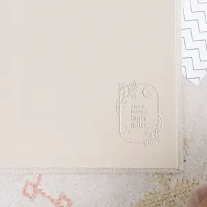 Custom Moon Embosser Book Stamp | Personalized Ex Libris | Wood and Self ink stamper