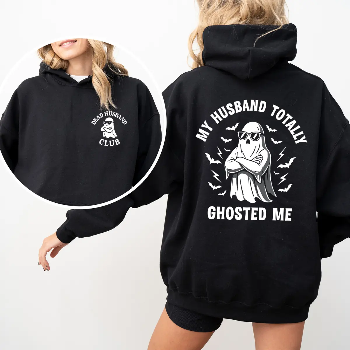 My Husband Totally Ghosted Me Hoodie, Dark Humour Joke Tee, Family Trauma Shirt, Coping Mechanism Tee