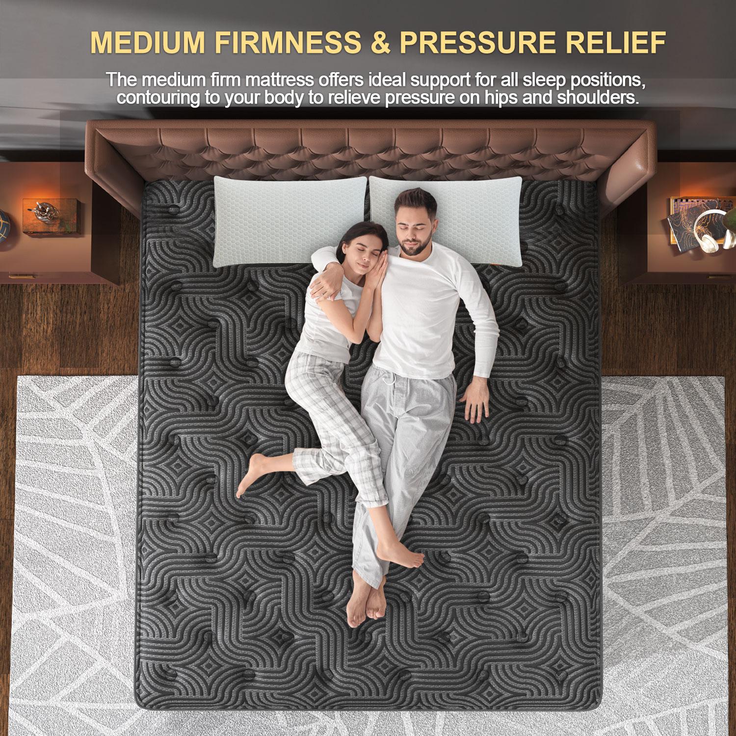 Gel Memory Foam  Hybrid Pocket Spring Twin Full Queen King Bed  In A Box, Euro Top Medium Firm For Back & Lumbar Support, Individual Pocket Spring Bed For Motion Isolation & Fiberglass Free mattress  clearance