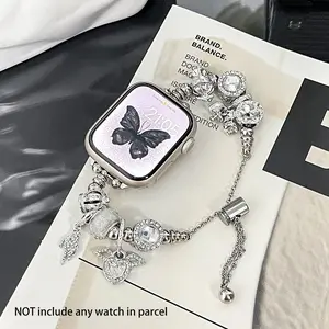 Butterfly Design Watch Band for Apple Watch (Band Only), Smart Watch Replacement Band Compatible with Apple Watch Series 38/40/41/42/44/45/46/49mm Smart Watch Straps