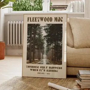 [UNFRAMED POSTER]  Fleetwood Mac Music Poster, 70's Vintage Wall Art, Song Lyrics Print, Gift For Music Lover Decor Photo