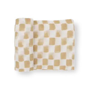 Cotton Muslin Swaddle Blanket - Adobe Checker