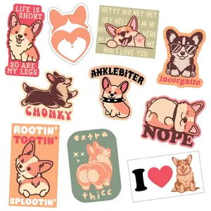 Corgi Sticker Extra Large Stickers for Adults Funny Adhesives with Memes Funny Stickers with Colorful Graphic Decals Animal  Funny Dog  Multi