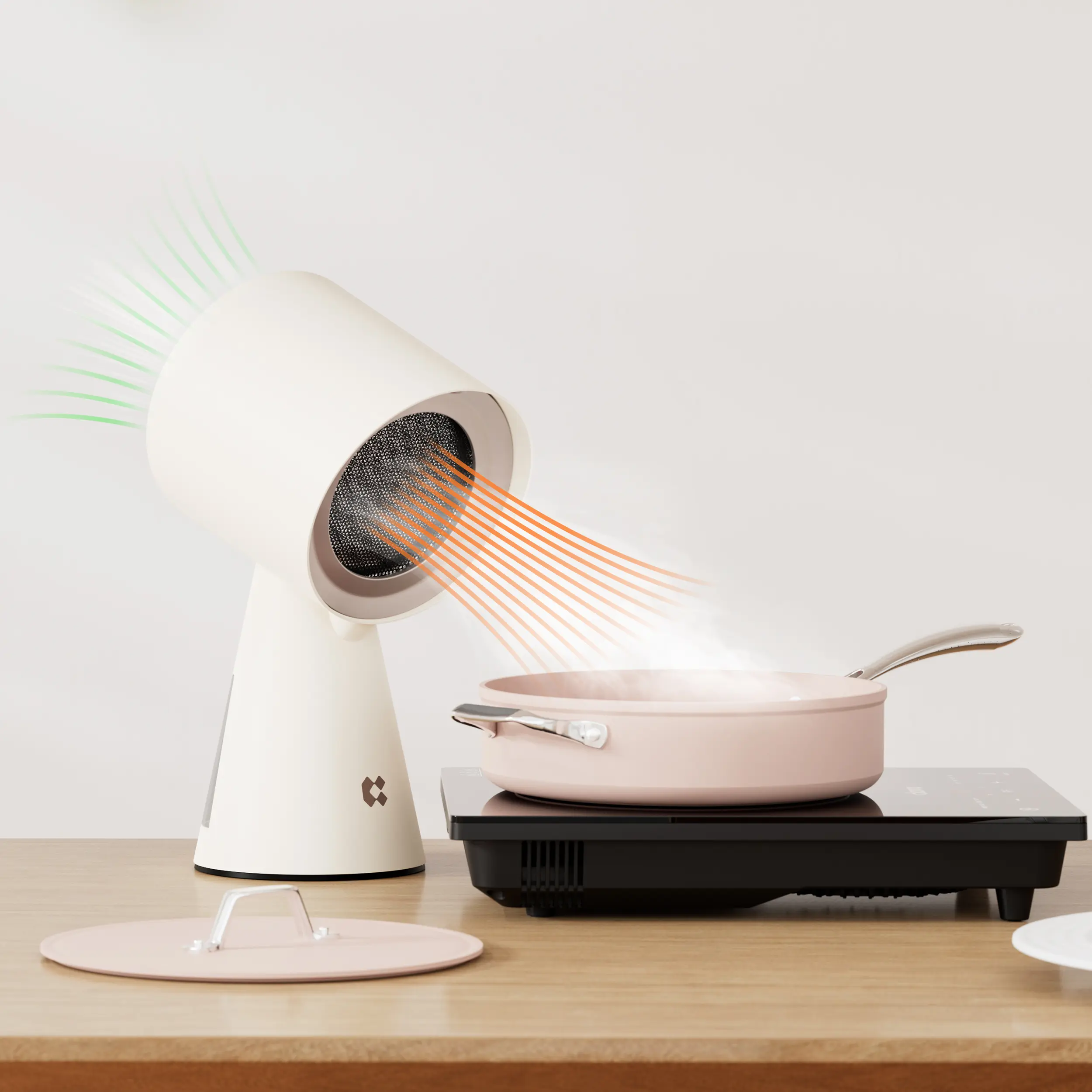 Ciarra Compact Countertop Range Hood - Portable Ductless Exhaust Fan for RV Users, 2-Speed DC Motor, Aluminum & Carbon Filters, Washable, No-Installation, Odor & Smoke Reduction for Apartments, Indoor BBQ