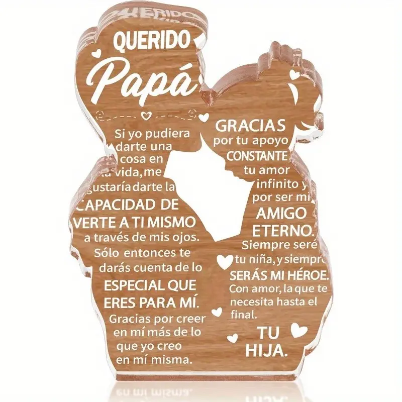 Heartwarming Daughter's Gift to Father, Acrylic Plaque Logo, Acrylic Decorative Plaque Sign, Acrylic Creative Desktop Decoration, Desk Signage Decoration, Best Father's Day & Christmas Gift, Office Desk Decoration