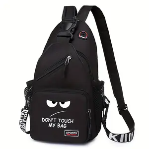 Funny Printed Crossbody Bag for School and Travel, Large Capacity Messenger Bag for Unisex Teen Students, Durable Sporty Shoulder Bag with Adjustable Strap, Casual Sling Backpack Purses