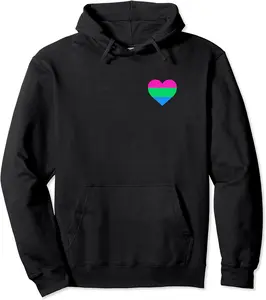 Polysexual Flag, LGBT, Love Heart Pocket Print, Pride March Pullover Hoodie - Nafeesaami Shop 28B07SPYMRW2