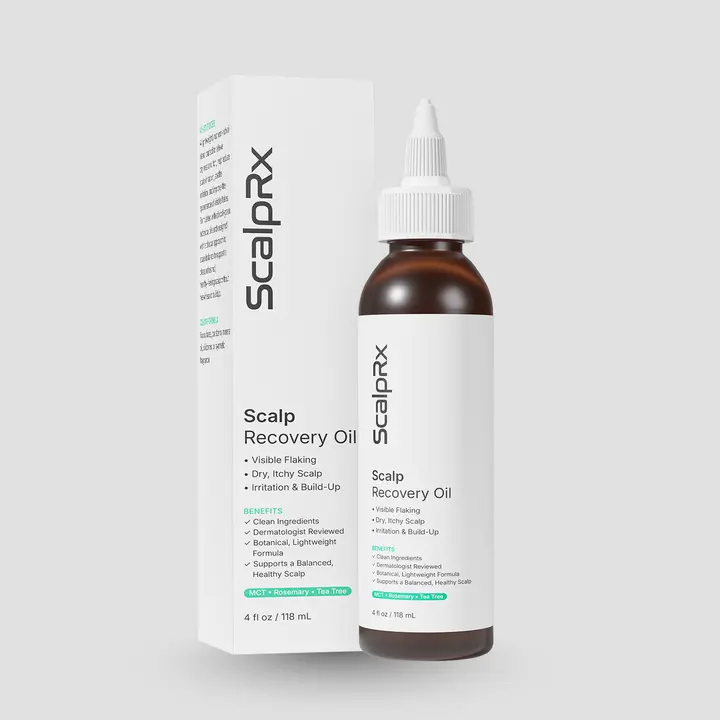 ScalpRx Rosemary & Tea Tree Scalp Oil - Dry, Itchy & Flaky Scalp Treatment - Leave-In Anti-Dandruff Serum for Men & Women - Lightweight, Non-Greasy Scalp Recovery Oil, 4oz