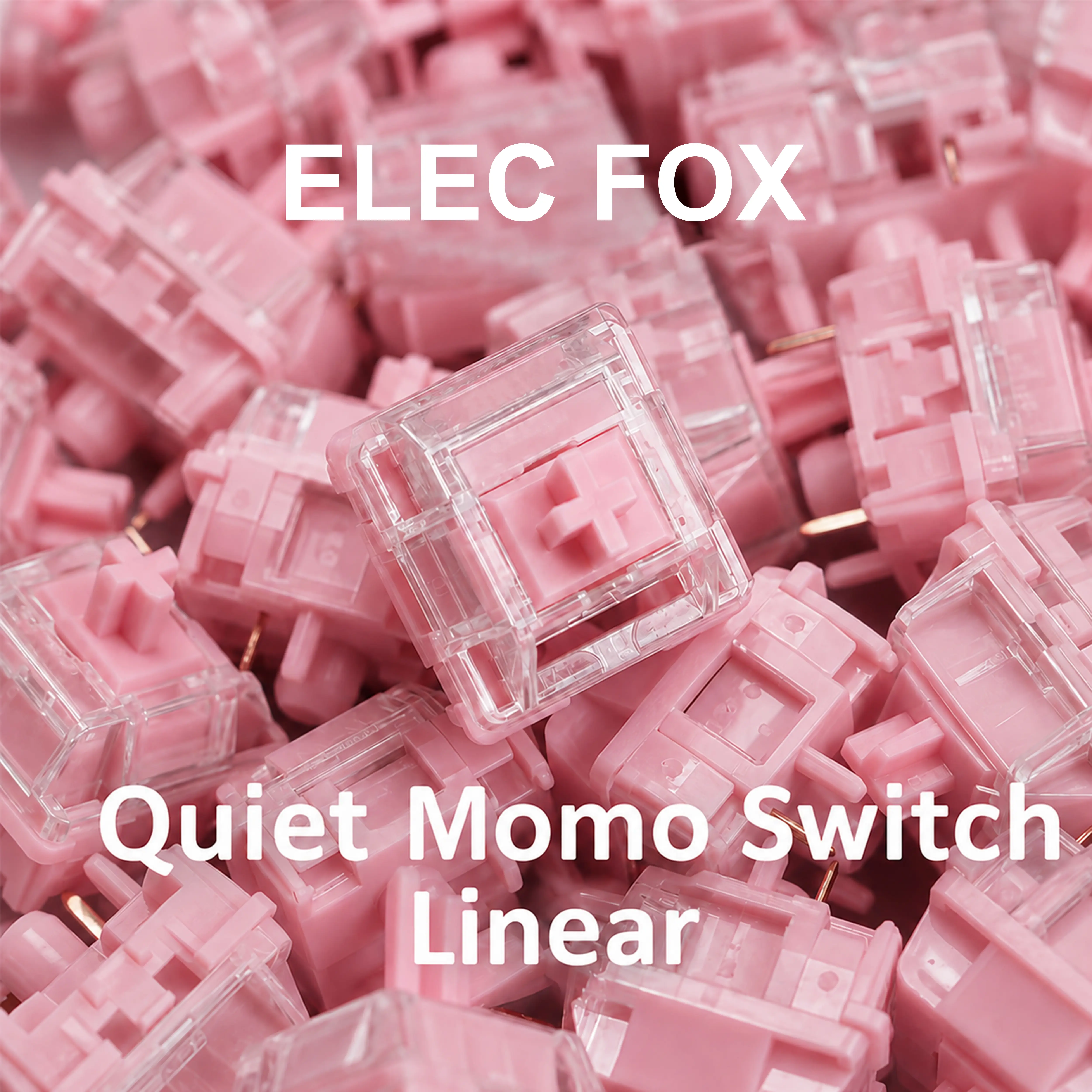 ELECFOX Quiet Momo Quiet Linear Switches - Office Work Use, Non-Disruptive, 36Pcs/Jar (Same Model as LUMI101 Silent Version Switches)