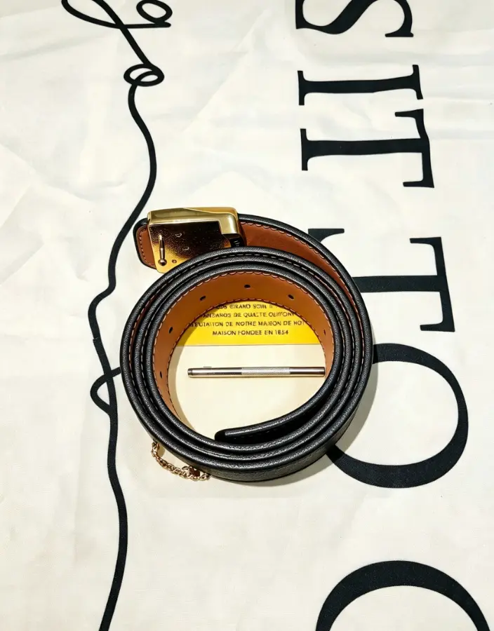 Classic black and brown printed men's genuine leather belt, stylish and retro style, casual design