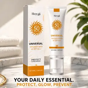 1/2/3Pack Face Sunscreen to Prevent Sunburn and Tanning, Universal Tinted Moisturizer SPF 50 PA+++, Protector Solar Con Color Shield, Hydrating Brightening Formula, Lightweight Non-Greasy Daily Facial Skincare, Sweatproof Comfort Moisture Cream