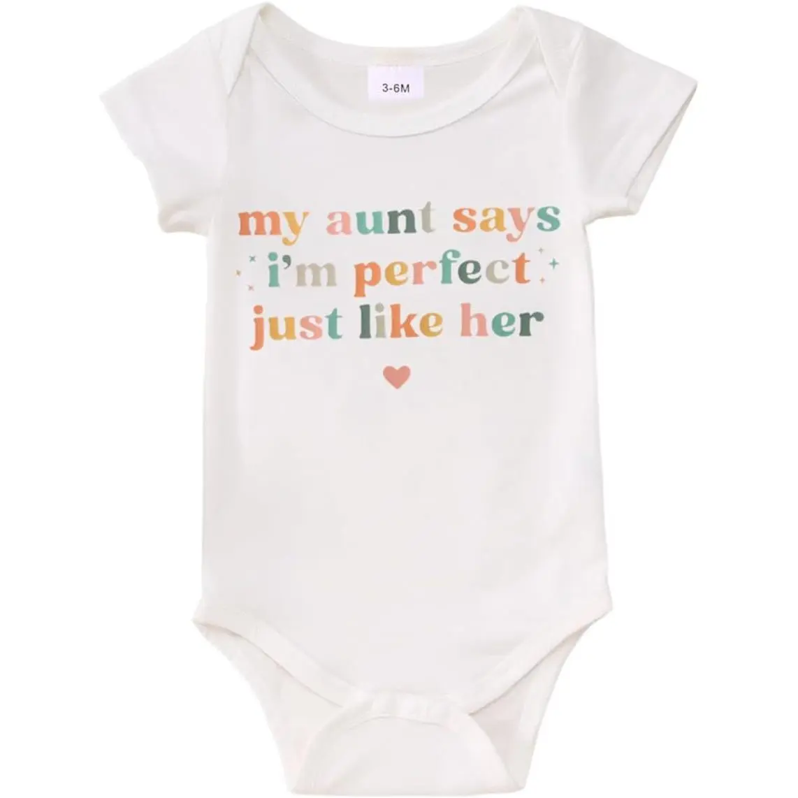Newborn Baby Boy Girl Bodysuit My Aunt Says I'm Perfect Just Like Her Funny Onesie Romper Aunties Baby Clothes