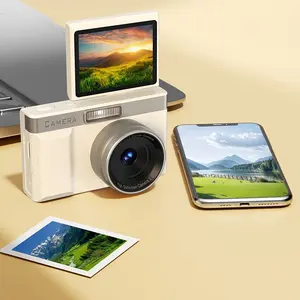 New Flip Screen Digital Camera, Selfie Friendly, Simple Operation, Ccd Filter, Portable HD Entry-Level Camera, Includes 32GB Memory Card, Multi-Color