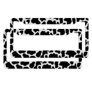 1pcs COW PRINT BLACK WHITE License Plate Frames lot  Auto Tag NEW