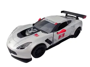 KINSMART 1:36 Scale 2016 Corvette C7.R Model Car with Pull-Back Action, White