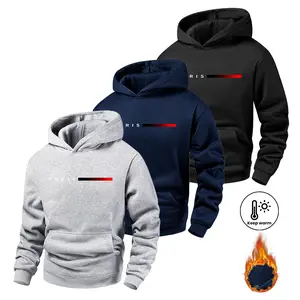 Hoodies warm Men's Paris Letter Print Hoodie Suitable For Sports And Leisure Fleece Sweatshirt Unisex