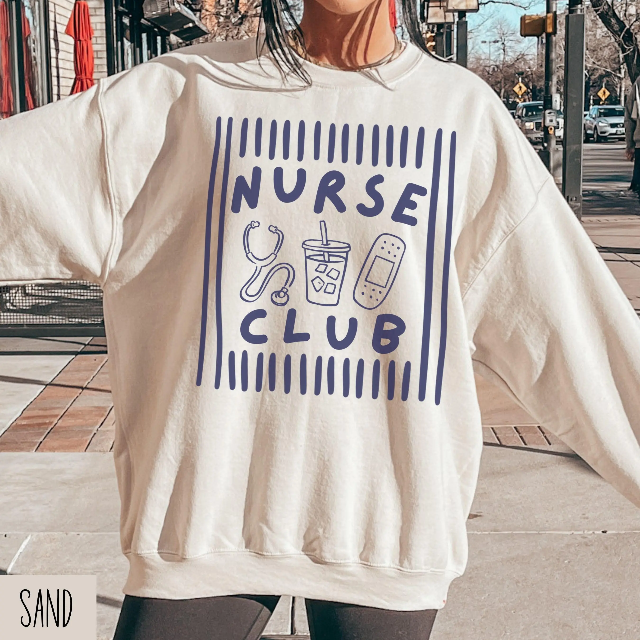 The Nurse Club Sweatshirt, Cute Nurse Squad Sweater, RN LPN BSN Crewneck, New Nurse Gift, Nursing Student Graduation Shirt, Future Nurse Apparel, Medical Staff Clothing, Nurse Appreciation Outfit, Cozy Nursing Team Pullover, Gift for Women