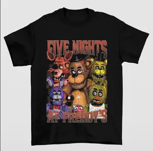90s Five Nights At Freddy's T-Shirt Unisex Short Sleeve Gift for FNAF Fans Retro Game Tee