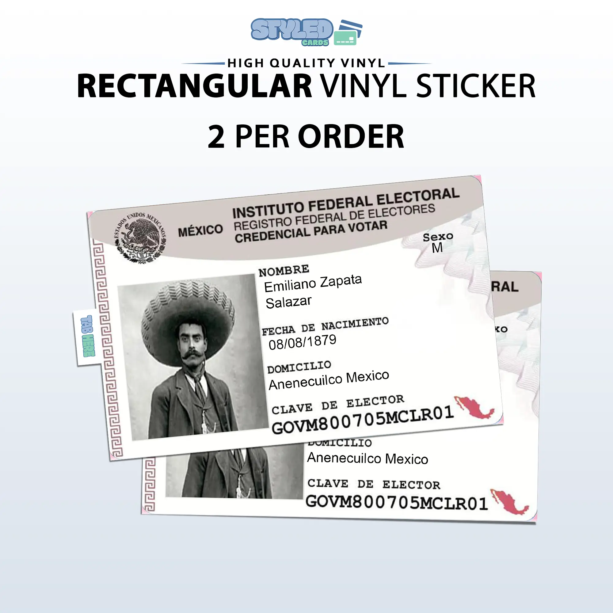 ZAPATA rectangle vinyl sticker