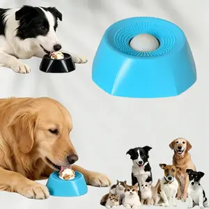 Slow feeder bowl for dogs cats non slip base interactive rolling ball licking mat pet puzzle toy relieve anxiety promote digestion clean tongue teeth easy to clean durable food bowl for liquid treats feeding supplies