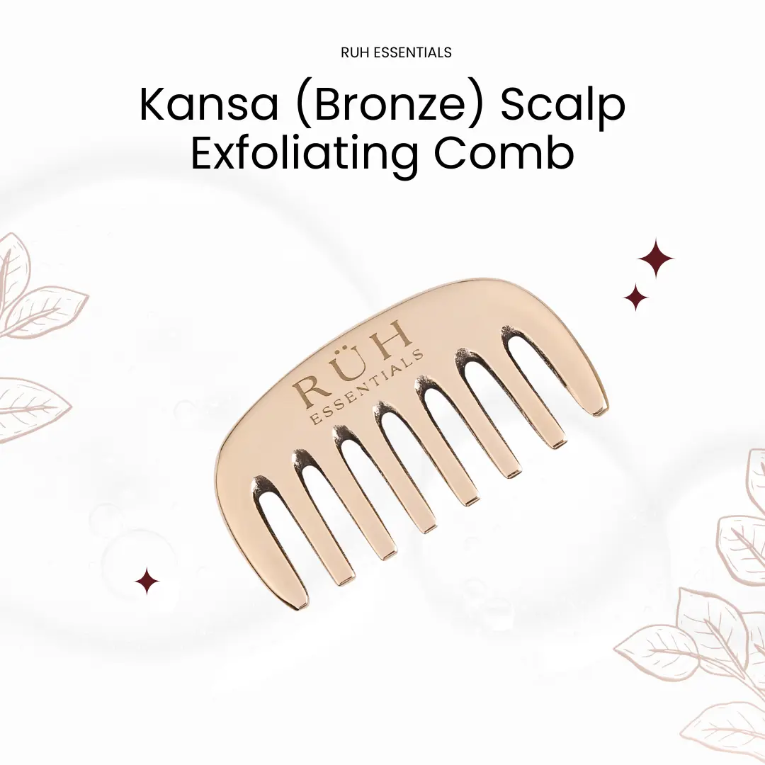 Kansa Comb Massage Tool for Hair Fall Reduction, Growth Enhancement, Circulation Boost, and Stress Relief Body Care