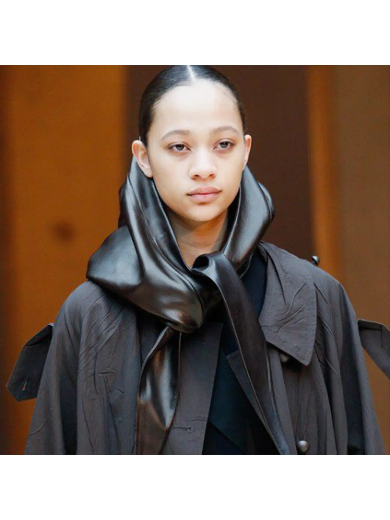European and American cross-border new product artificial leather triangle scarf headscarf two-in-one fashion versatile style for men and women Casual Soft Scarf Shawl Wrap