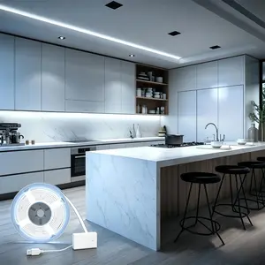 High Density COB LED Strip Light, Flexible Cuttable Warm String Lights, Easy Install Back Adhesive, Battery Powered, Ideal for Home Decor