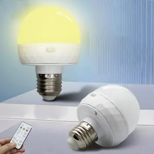 Rechargeable Smart LED Light Bulb, E26/E27 Base Bulb with Remote Control, Adjustable Color Temperature & Brightness LED Light, USB Rechargeable Light Bulb for Living Room, Bedroom, Led Bulbs