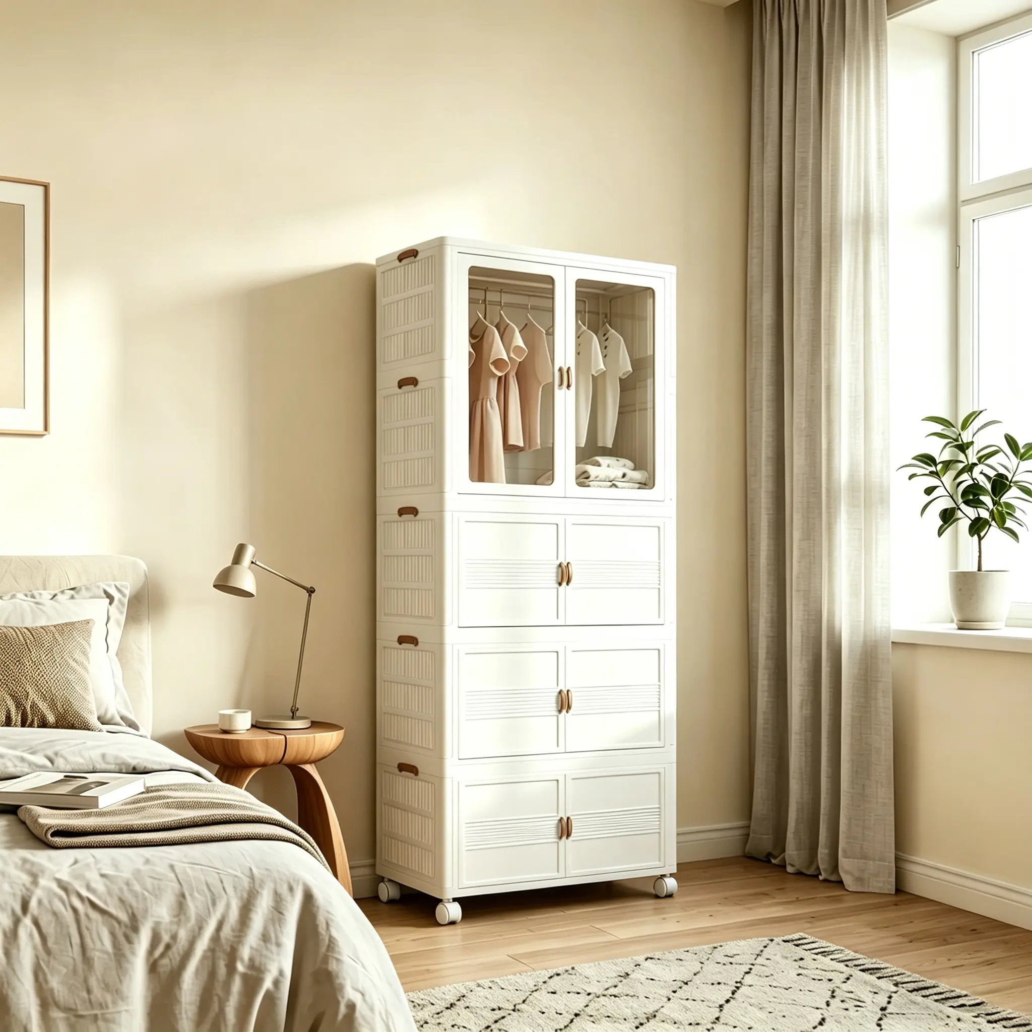 Stackable Storage Containers, Versatile Lockers, And Multifunctional Closet Organizers. A Foldable Closet That Is Easy to Set Up And Can Be Used for Hanging Garments, Ideal for Bedrooms, Dressing Rooms, Retail Clothing Spaces, Laundry Areas