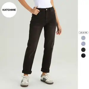 KatchMe Women's Street Mid-Rise Tapered Jeans, Cozy Fall Outfits for Women Lady, Chic Women's Bottom, Leisure Denim Trousers, Street Womenswear（US）