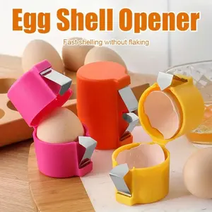 3PCS Egg Shell Opener Multicolor ABS Cracker Peeler Separator for Raw & Hard Boiled Eggs Heat Resistant Kitchen Gadgets Cooking Bakery Utensils Fast Shelling Without Flaking Sturdy ABS Material Set Plastic White Separator Set