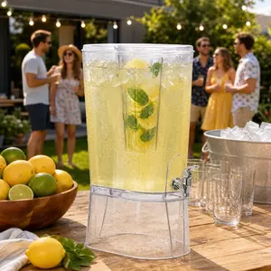 Lifewit 3.1 Gallon Drink Dispenser with Filter Column & Stand, BPA-Free Clear Beverage Container for Juice, Tea & Lemonade, 11.4L Leak-Proof Spigot Party-Ready Serving Dispenser