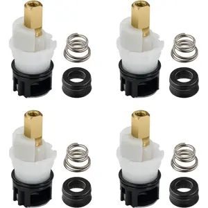 4-Pack Faucet Repair Kit with Cartridge, Seat and Spring – Compatible with Delta Two-Handle Faucets – Durable Replacement Parts – Includes Turn Stop – Easy DIY Installation