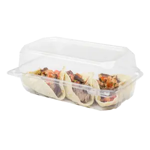 [250 ct] 9''x 5'' Hinged Food Containers | PET | Clear