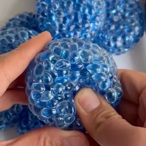 Blue Crystal Bead Stress Ball Squishy Toy