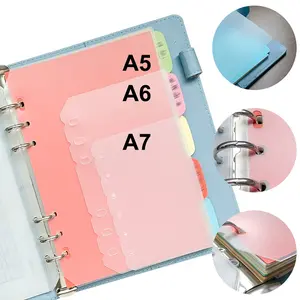 6/12pcs A5 Binder Dividers | 6 Ring Transparent Plastic File Separators | Page Dividers for Notebooks & Journals | Professional Office & School Organization Supplies