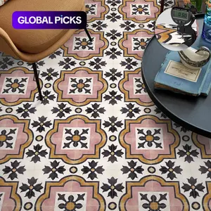 Vintage Flower Pattern Floor Sticker, Self Adhesive Floor Sticker, Decorative Sticker for Home Living Room Bedroom, Ornaments, Tile Stickers